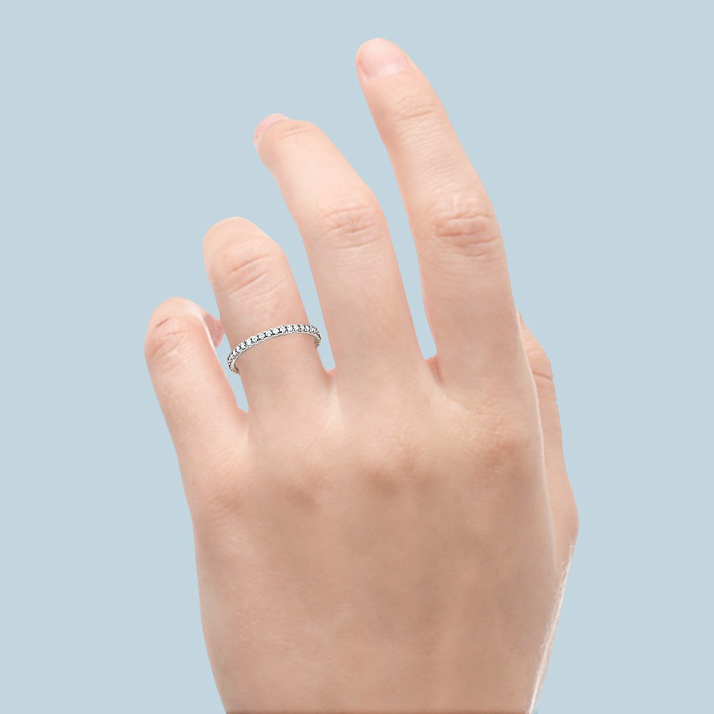 Petite Pave Diamond Eternity Ring in Platinum (5/8 ctw) | 05