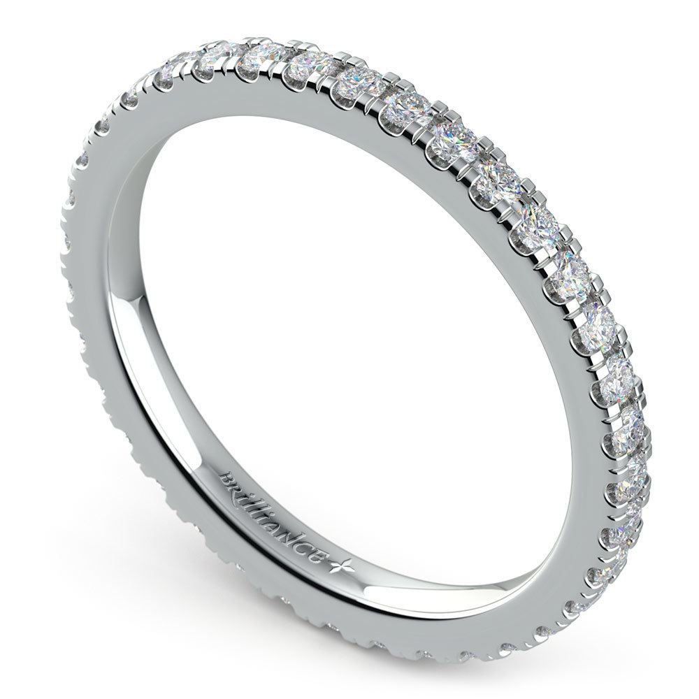 Petite Pave Diamond Eternity Ring in Platinum (5/8 ctw) | 01
