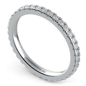 Petite Pave Diamond Eternity Ring in White Gold (5/8 ctw)