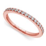 Petite Pave Diamond Wedding Ring in Rose Gold (1/4 ctw) | Thumbnail 01