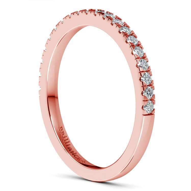 Petite Pave Diamond Wedding Ring in Rose Gold (1/4 ctw) | 05