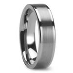 6mm Mens Wedding Band In Brushed Tungsten | Thumbnail 02