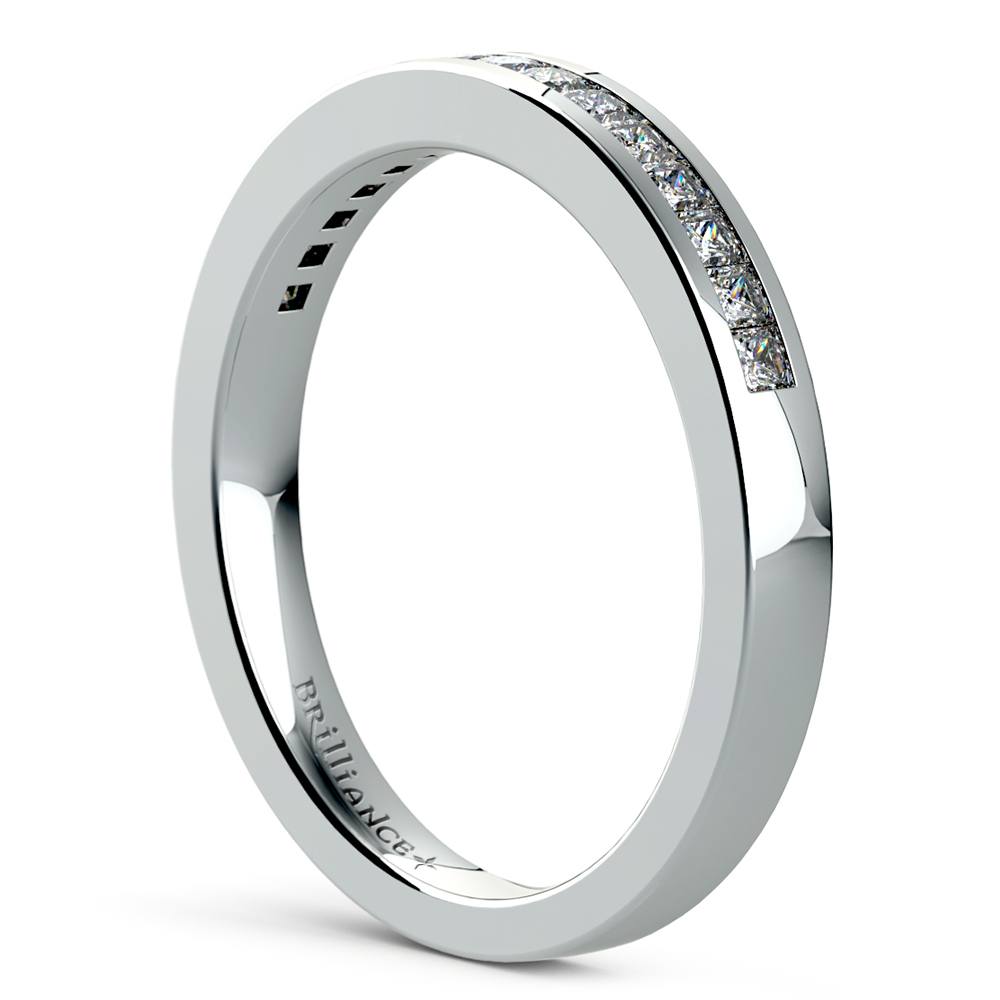 Princess Channel Diamond Wedding Ring in Platinum | 04