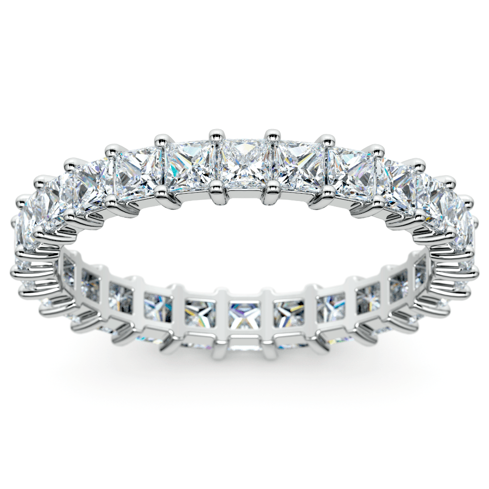 White Gold Princess Cut Diamond Eternity Ring (1 3/4 Ctw) | 02
