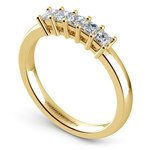 Princess Five Diamond Wedding Ring in Yellow Gold (1/2 ctw) | Thumbnail 04