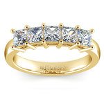Princess Five Diamond Wedding Ring in Yellow Gold (1 ctw) | Thumbnail 02