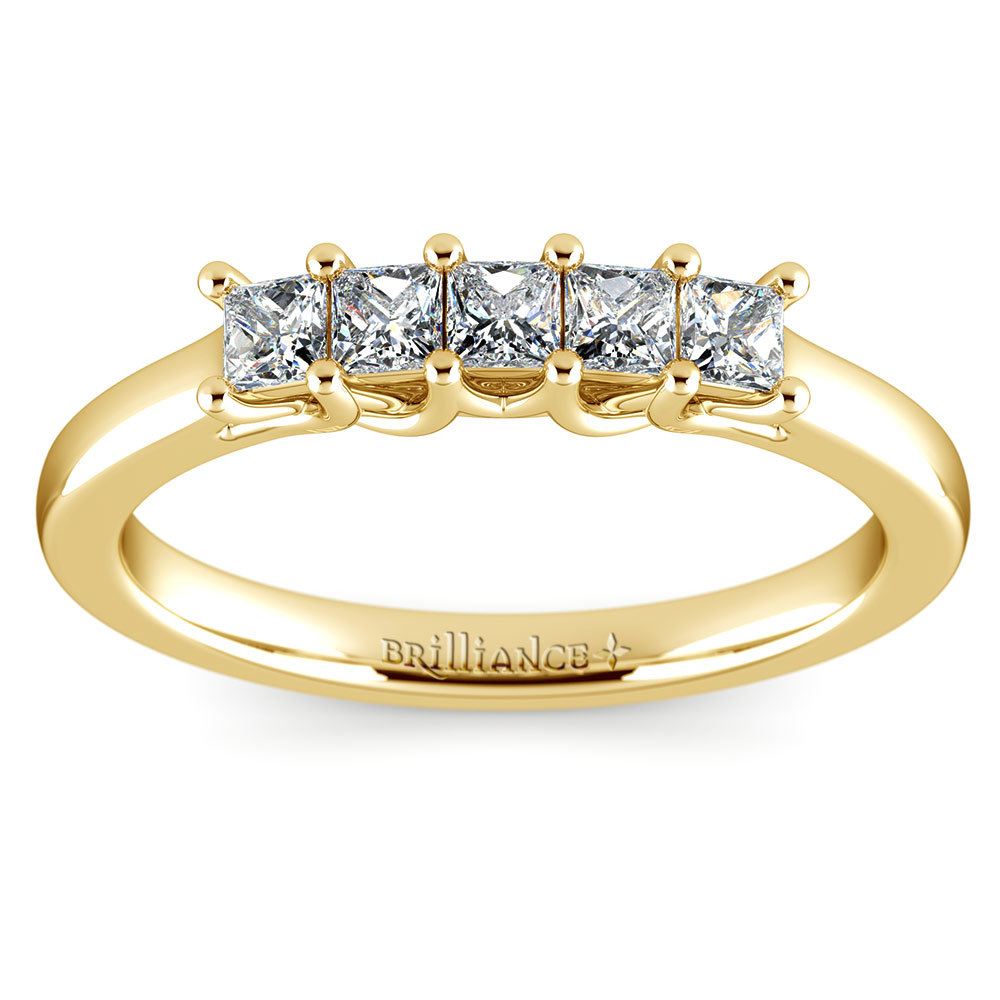 Princess Trellis Diamond Wedding Ring in Yellow Gold (1/2 ctw) | 02