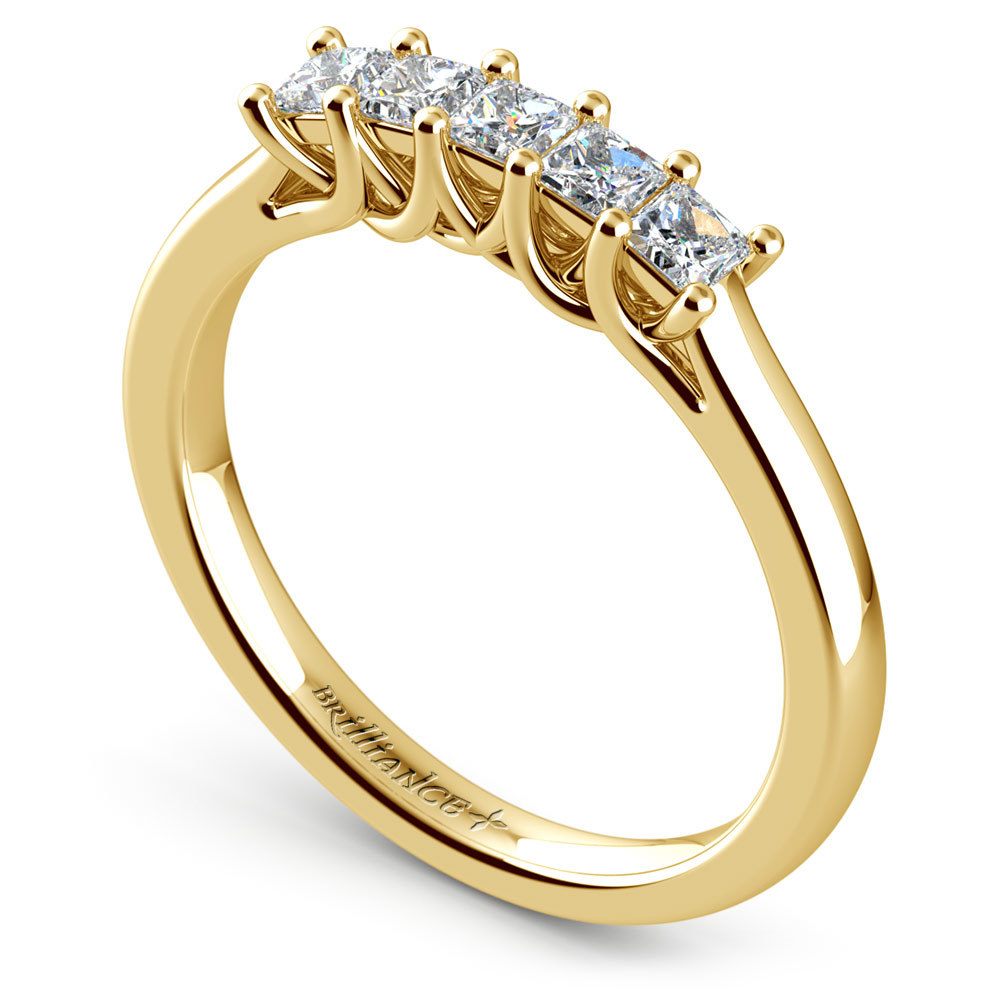 Princess Trellis Diamond Wedding Ring in Yellow Gold (1/2 ctw) | 04