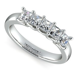 Princess Trellis Diamond Wedding Ring in White Gold (1 ctw)