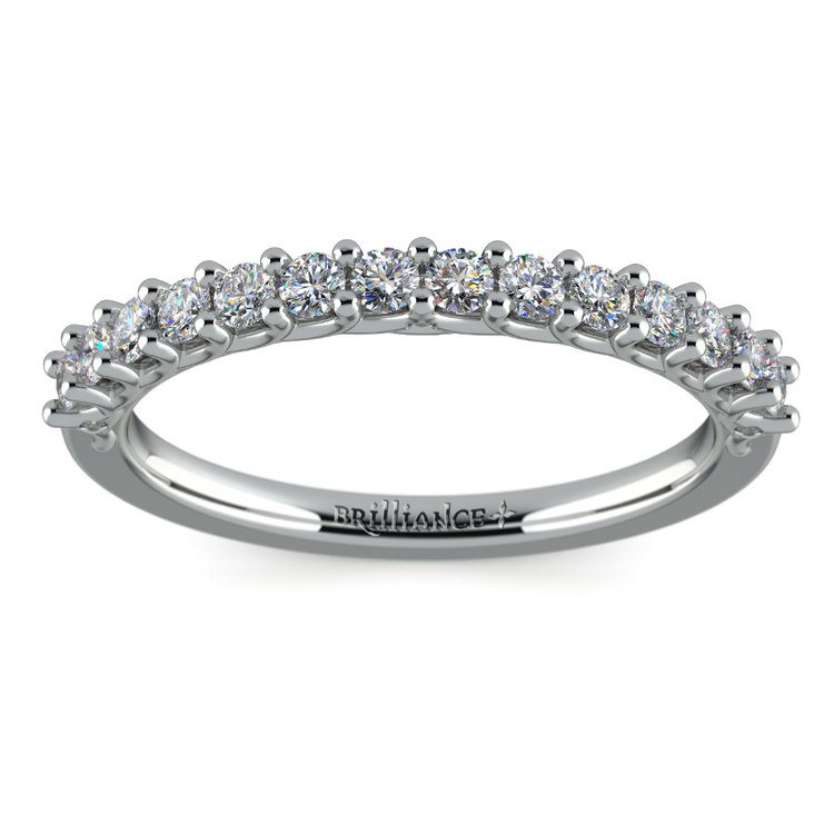 Reverse Trellis Diamond Wedding Ring in White Gold | 02