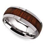 Ironside - Domed Tungsten Mens Band with Rosewood Inlay (8mm) | Thumbnail 01