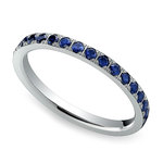 Pave Sapphire Eternity Ring in White Gold | Thumbnail 01