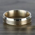 Satin Beveled Men's Wedding Ring in Yellow Gold (6mm) | Thumbnail 03
