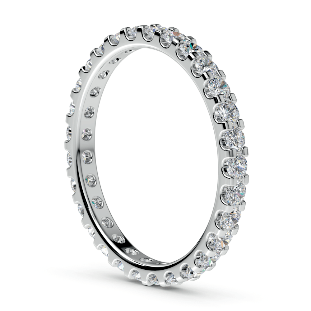 1 Carat White Gold Scalloped Diamond Eternity Ring
