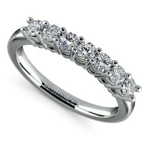 Seven Diamond Wedding Ring in Platinum (1/2 ctw)