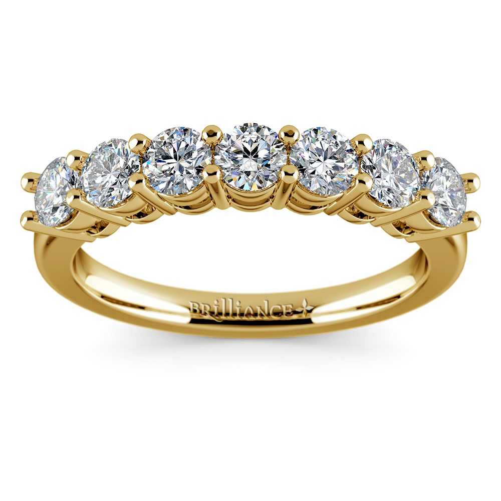 Yellow Gold One Ctw Seven Stone Diamond Ring | 02