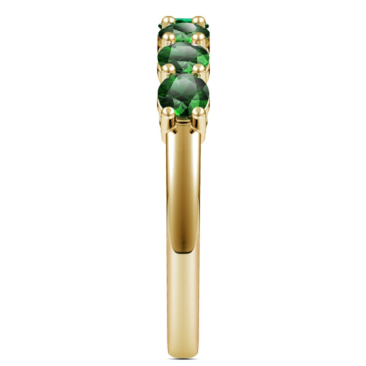 Seven Stone Emerald Ring In Yellow Gold | 05