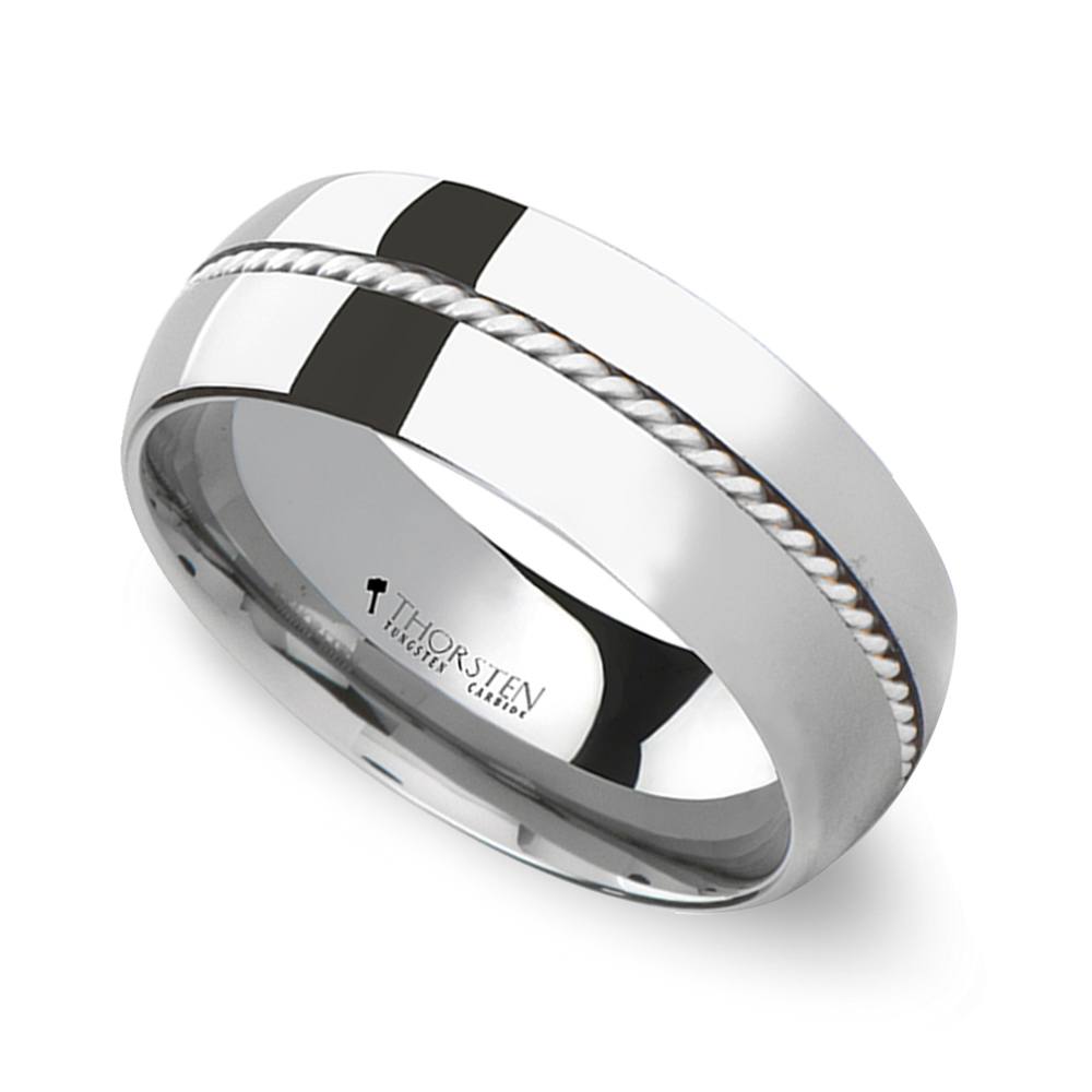 Twisted - Mens Tungsten Wedding Band With Cable | 01