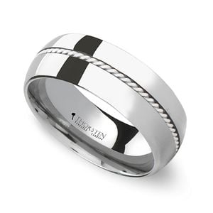 Twisted - Mens Tungsten Wedding Band With Cable