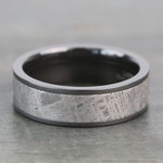 Stardust - Mens Sandblasted Zirconium Ring With Meteorite Inlay (7mm) | Thumbnail 04