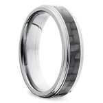 Step Edge Carbon Fiber Inlay Men's Wedding Ring in Titanium (6mm) | Thumbnail 02
