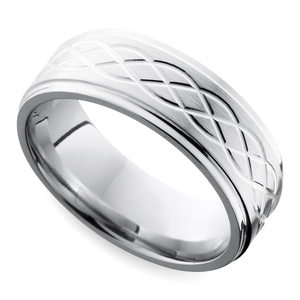 Step Edge Celtic Men's Wedding Ring in Cobalt (7mm)