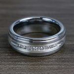 Step Edge Channel Set Men's Diamond Wedding Ring in Tungsten (8mm) | Thumbnail 04