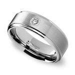 Step Edge Inset Diamond Men's Wedding Ring in Tungsten (8mm) | Thumbnail 01