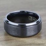 Step Edge Men's Wedding Ring in Black Titanium (9mm) | Thumbnail 03