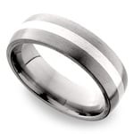 Sterling Silver Inlay Men's Wedding Ring in Titanium (7mm) | Thumbnail 01