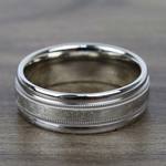 Swirl Milgrain Men's Wedding Ring in White Gold (7mm) | Thumbnail 03