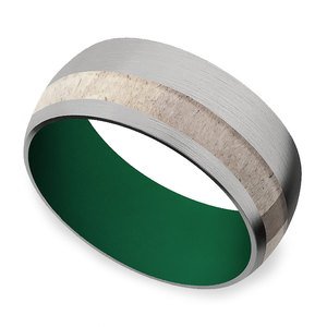 Tracker - Titanium Mens Band with Antler Inlay and Cerakote Sleeve (9mm)
