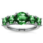 Trellis Five Emerald Gemstone Ring in Platinum | Thumbnail 02