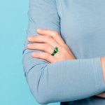 Trellis Five Emerald Gemstone Ring in Platinum | Thumbnail 07