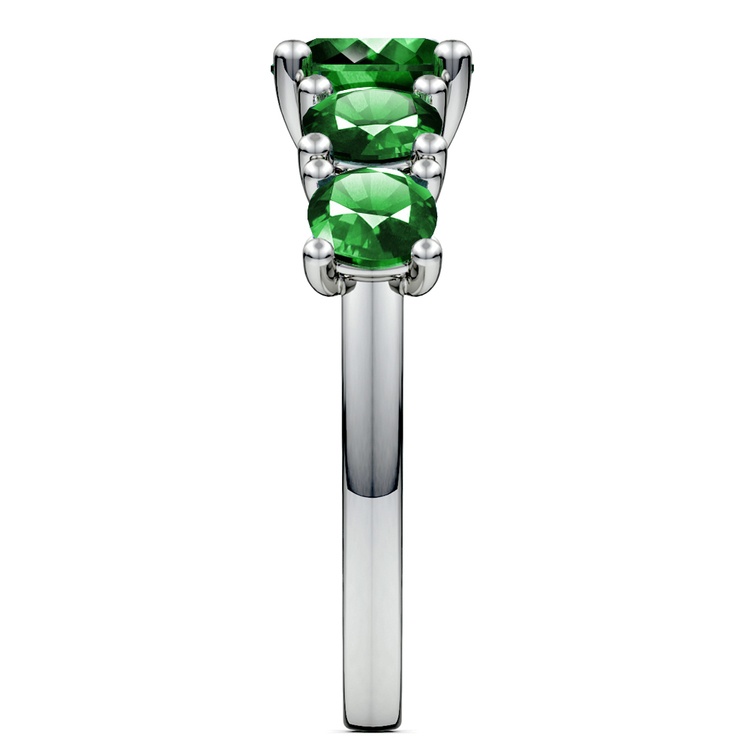 Trellis Five Emerald Gemstone Ring in Platinum | 04