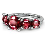 Trellis Five Ruby Gemstone Ring in Platinum | Thumbnail 05