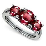 Trellis Three Ruby Gemstone Ring in White Gold | Thumbnail 01
