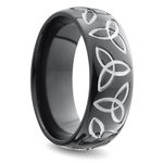 Celtic Trinity Knot Wedding Band For Men In Zirconium | Thumbnail 02