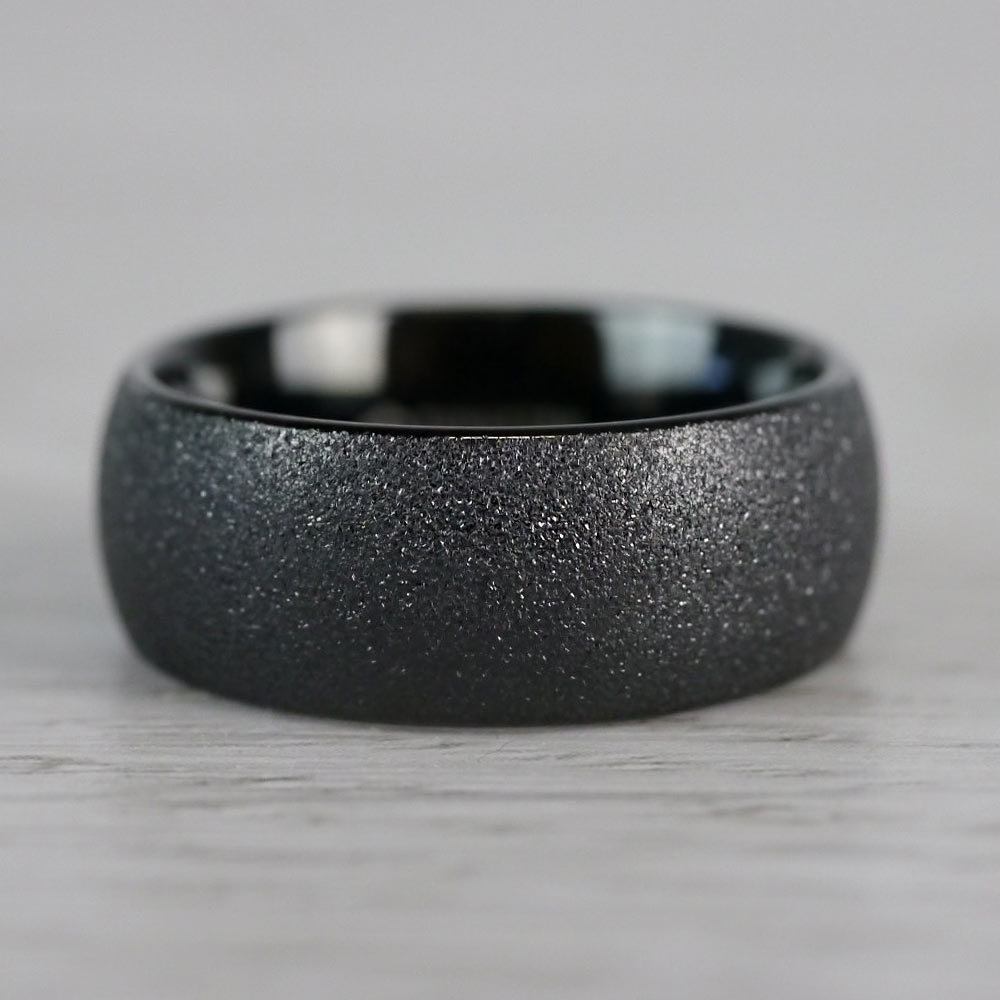 Sandblasted Black Tungsten Mens Ring - True Grit (8mm) | 03
