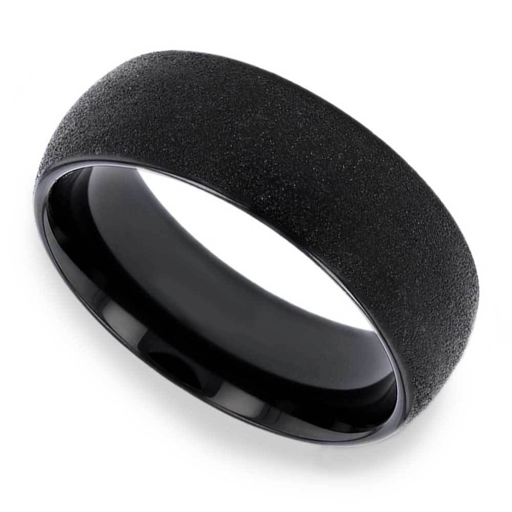 Sandblasted Black Tungsten Mens Ring - True Grit (8mm) | 01