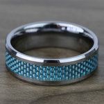 Tungsten Carbide Ring With Blue Carbon Fiber Inlay (8mm) | Thumbnail 03