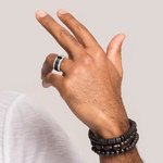 Tungsten Men's Wedding Ring with Black Carbon Fiber Inlay (8mm) | Thumbnail 05