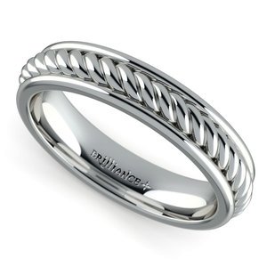 Twisted Rope Comfort Fit Wedding Ring in Palladium