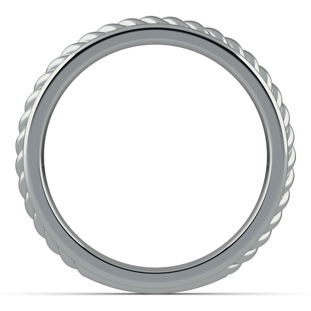 Twisted Rope Comfort Fit Wedding Ring in White Gold