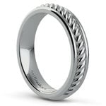 Twisted Rope Comfort Fit Wedding Ring in White Gold | Thumbnail 04