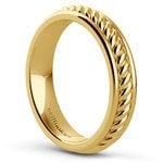Twisted Rope Comfort Fit Wedding Ring in Yellow Gold | Thumbnail 04