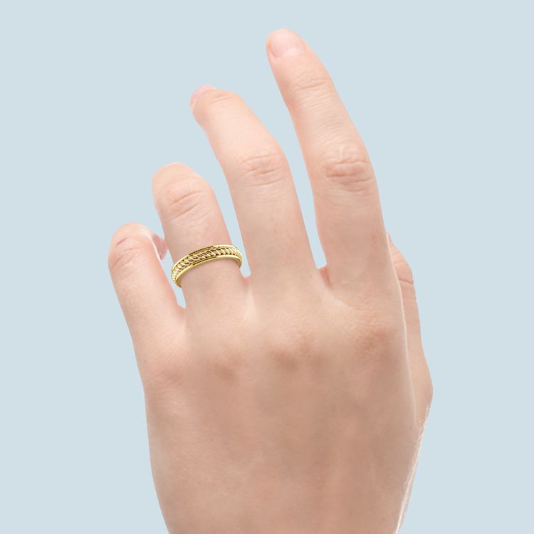 Twisted Rope Comfort Fit Wedding Ring in Yellow Gold | 06