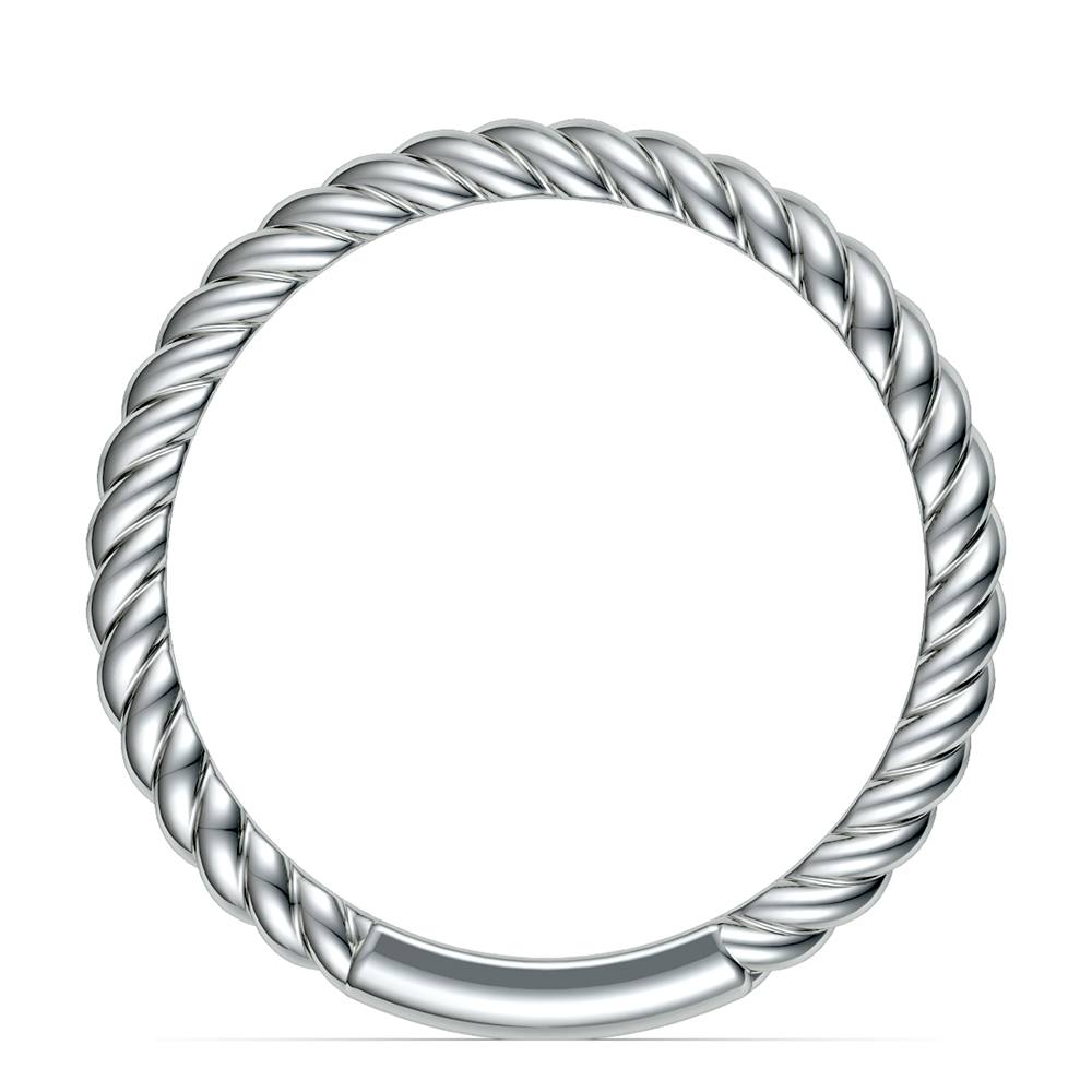 Twisted Rope Wedding Ring in White Gold