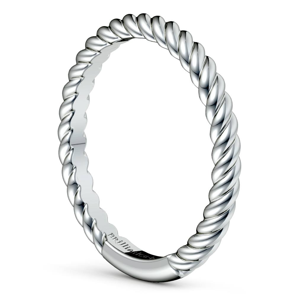 Twisted Rope Wedding Ring in White Gold