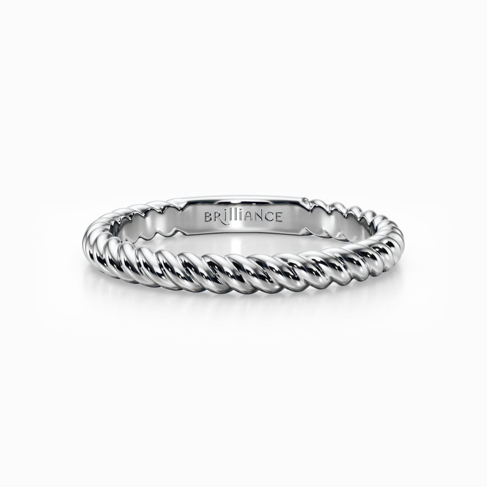 Twisted Rope Wedding Ring in White Gold